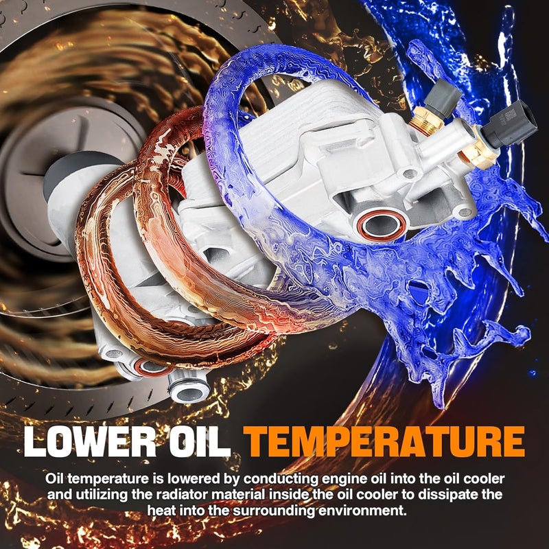 WEILEITE 68310865AB 3.6 Engine Oil Cooler Filter Housing Adapter Compatible With Dodge Journey Charger Challenger Caravan Ram ProMaster Jeep Wrangler Grand Cherokee Chrysler 200 300 2017 2018 - Image 4